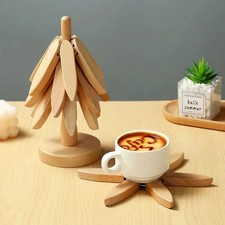 Wooden Tree Design Trivet Heat
