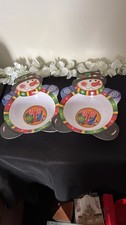 Pair Of Melamine Snowman Deco