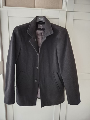 Men black wool blend - m&s, wool-blend