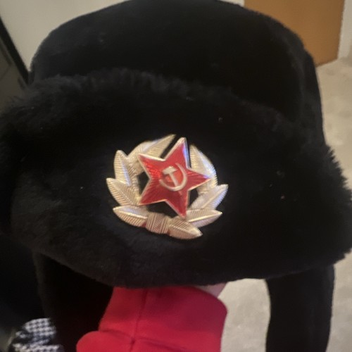 Ushanka faux fur hat with - , ussr