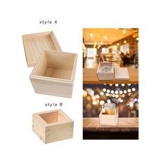 Mini Wooden Boxes Square Crate Wooden Craft Storage