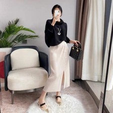 Pleats Please Issey Style Pleated Top with Stand Collar and Batwing Sleeves