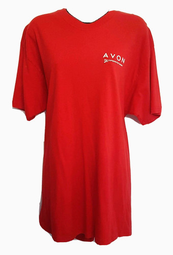 Avon logo knit top - knit, red