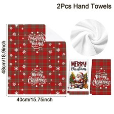 2pcs Christmas Kitchen Towels Buffalo Plaid Xmas Dish Towels Home Decor