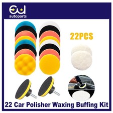 22 Car Polisher Gross Polishing Pads for Drill Sponge Buffer Waxing Buffing Kit
