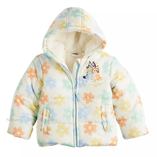 Bluey puffer jacket girls - puffer, coat