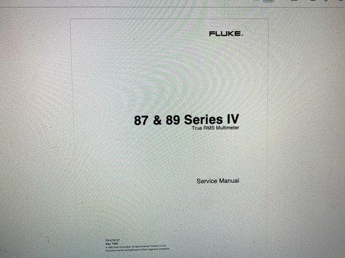 Fluke series 4 service - 87, 89