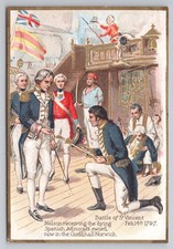 Life of Nelson Postcard: Battle of St. Vincent 1797 Spanish Sword Undivided