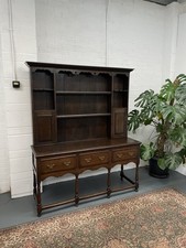 18th Century Welsh Oak & Mahogany Georgian Dresser - Antique Plate Rack