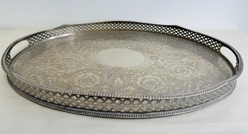 Vintage etched gallery pierced - vintage,