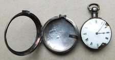 NO RESERVE HM 1818 Woolwich Silver Pair Case Pocket Watch Vintage Antique Scrap