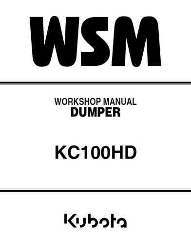 Kubota workshop manual dumper - manual,