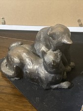 Felix and Oscar bronze cat figurines By Paul Jenkins ￼