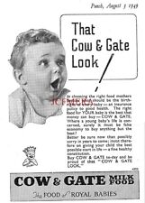Original 'COW & GATE' Milk Baby Food ADVERT Small Vintage 1940s Print Ad 162/101