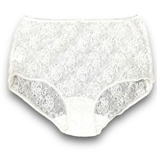 Playtex Ladies White Lacey Knickers Pants Briefs Size 3XL NOS Traditional 6578