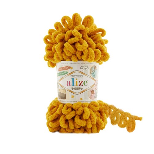 Alize puffy yarn mustard - puffy,