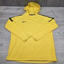 Nike Dri-Fit Hoodie Yellow Black Men's Size Large Lightweight Sweatshirt 