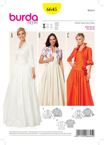 Burda 6645 misses bolero - 6645,