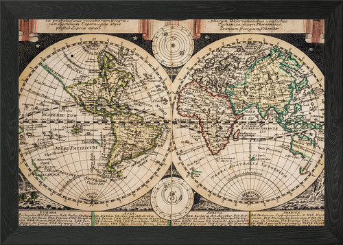 Old map the world - old,