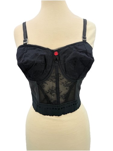 Vintage bullet bra black lace - vintage,