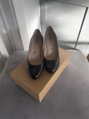 Unisa black leather court - leather,