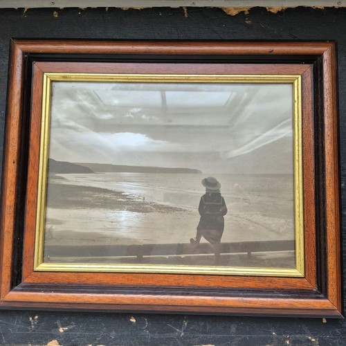 Framed sepia tone print - sepia-tone, young