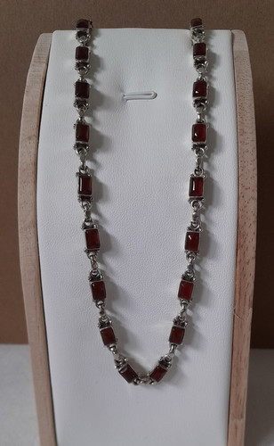 Silver cabochon garnet - silver,