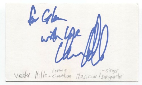 Veda hille signed 3x5 - hille, index