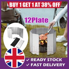 Outdoor Camping Cooker Gas Stove Windshield Windscreen Foldable 12/10/9 Plate UK