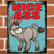 NICE ASS Funny Metal Signs