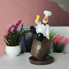 Resin Chef Figurine Chef Decor Cartoon Ornament for Kitchen Cook Coffee