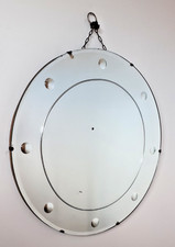 Beautiful Vintage 1950's Circular Bevelled Edged Mirror 51 cm Dia Heavy