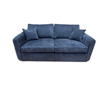 Sofology Islington 2.5 seater sofa bed in navy blue chenille fabric RRP £1399