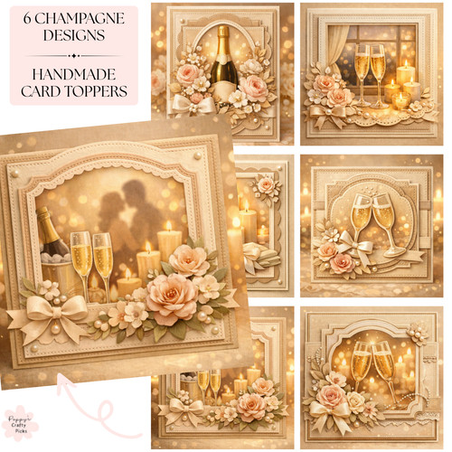 Anniversary champagne card - champagne,