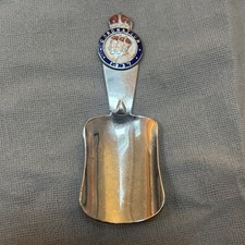 Stainless Steel 1937 Queen Elizabeth Coronation Tea Caddy Spoon old vintage 