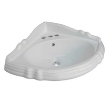 Pedestal Corner Sink White