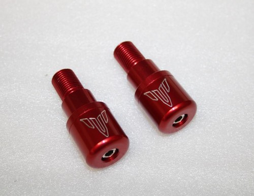Red aluminum handlebar end - red,
