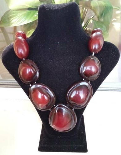 Bakelite cherry beads - , faturan