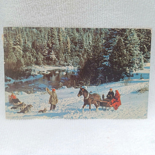 Postcard winter scene - scene, lake