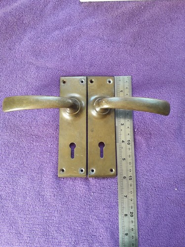 Vintage brass lever - brass,