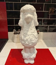 Large white ceramic poodle