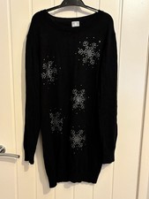Ladies Black Diamanté Knitted