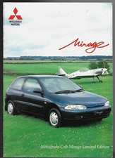 Mitsubishi Colt Mirage 1300 Limited Edition 1993 UK Market Sales Brochure 