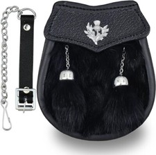 Scottish Boys Black Fur Kilt