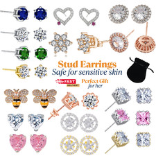 Silver Heart Stud Earrings
