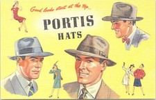 Linen Advertising Portis Hats Mens Clothing 1940s