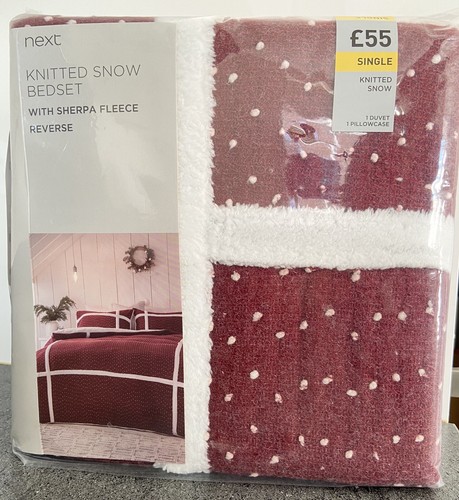 Knitted snow bed set - snow, with