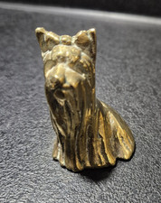 VINTAGE SOLID BRASS YORKSHIRE TERRIER DOG