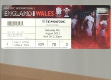 Used Rugby Union Ticket - England v Wales 6.8.2011