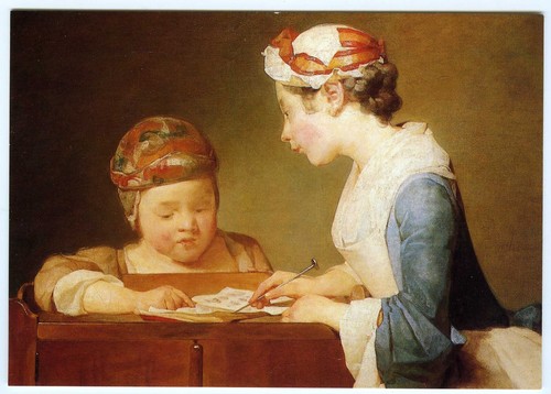 Art postcard young girl - postcard,
